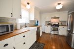 Spacious kitchen with stainless steel appliances 